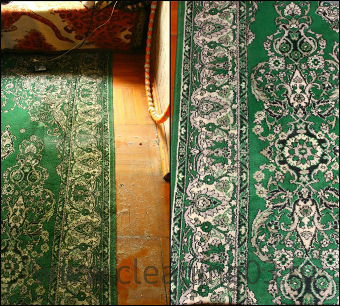 До и после химчистки ковров